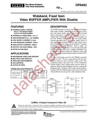 OPA692ID datasheet  